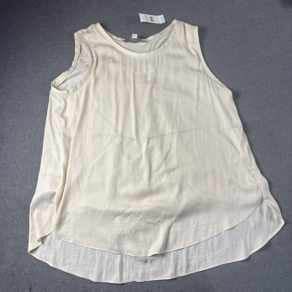 Loft Women's Ivory Medium Sleeveless Blouse With‎ Front Liner